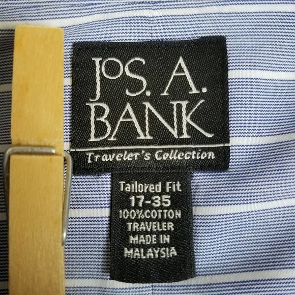 Jos. A. Bank Blue Striped Tailored Fit Shirt - Picture 7 of 7